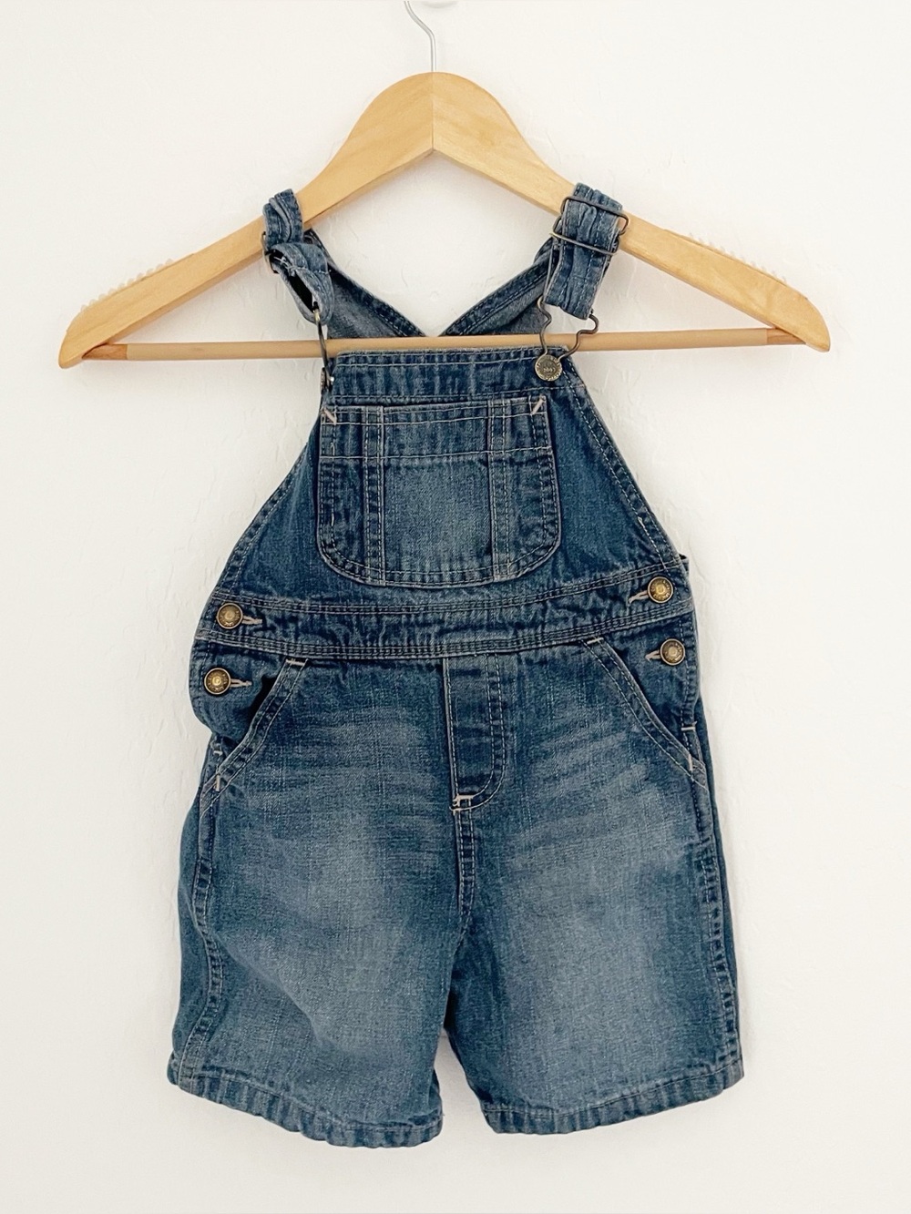 Oshkosh vintage cotton denim toddler boy overalls size 2T